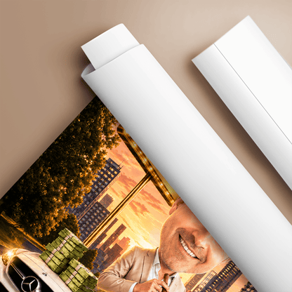 Karykatura mężczyzny na 50. - plakat, spersonalizowany prezent dla niego - idamell.com