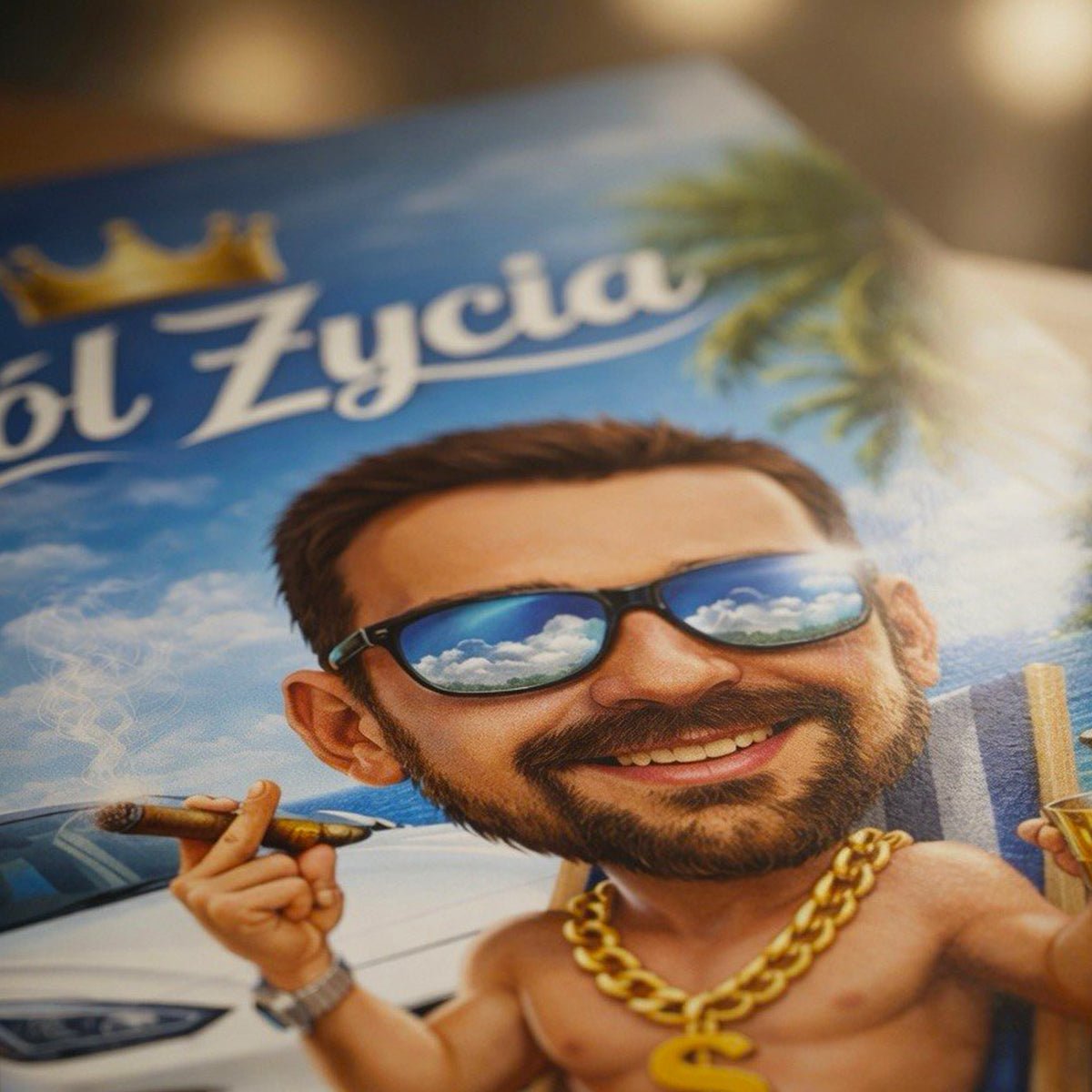 Karykatura mężczyzny - plakat, spersonalizowany prezent dla mężczyzny - idamell.com