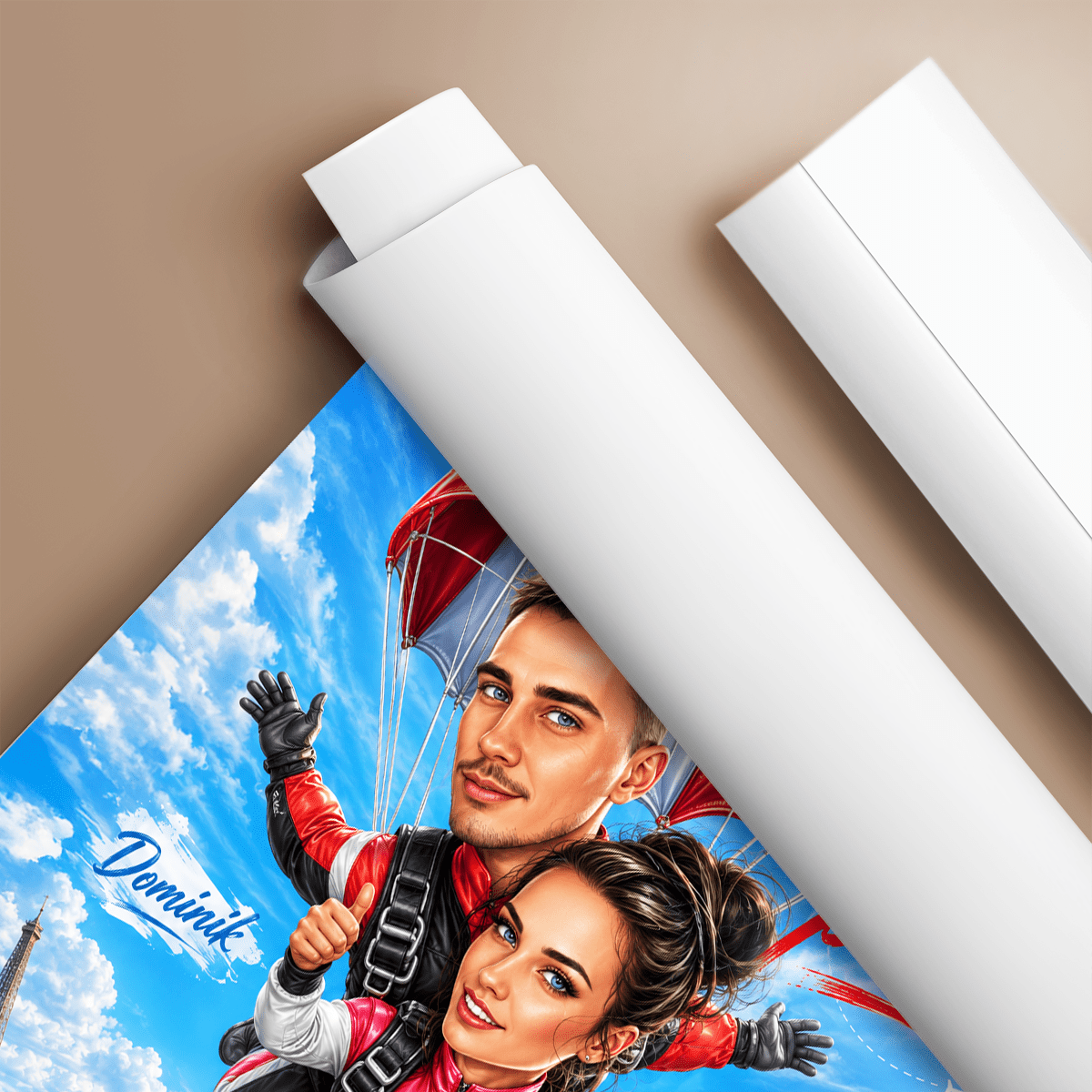 Karykatura podróżnika - plakat, spersonalizowany prezent dla podróżnika - idamell.com