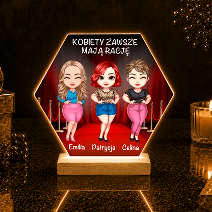 Kobiety zawsze mają rację - Druk na szkle, spersonalizowany prezent dla niej - idamell.com