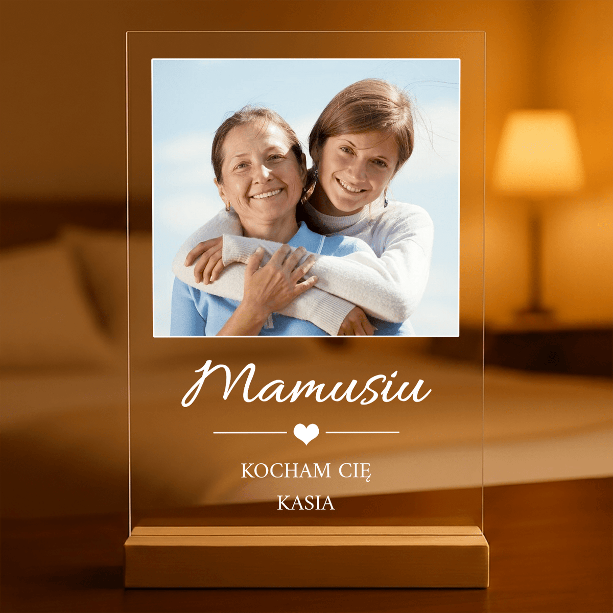 Kocham Cię mamo! - Druk na szkle, spersonalizowany prezent dla mamy - idamell.com