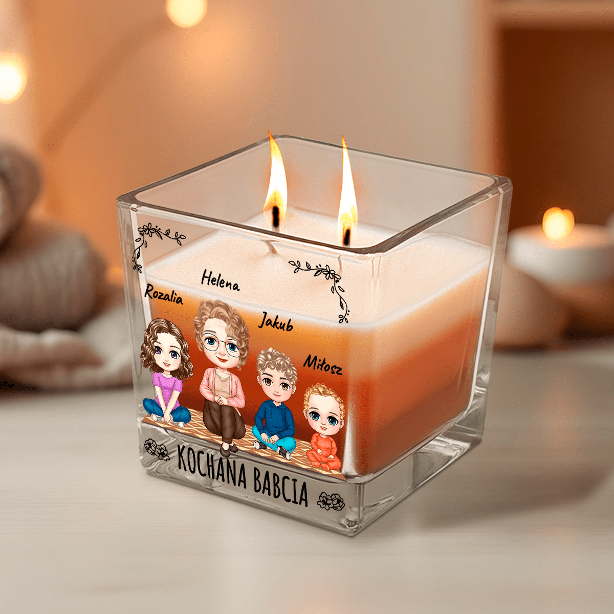 Kochana babcia Clipart - świeca zapachowa, spersonalizowany prezent dla babci - idamell.com