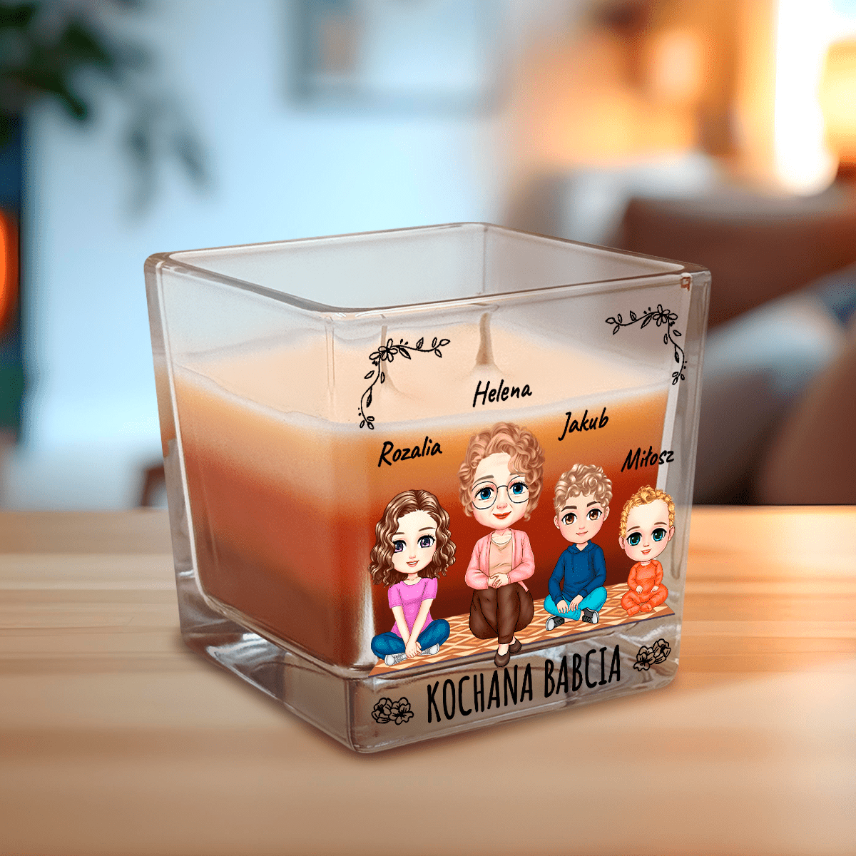 Kochana babcia Clipart - świeca zapachowa, spersonalizowany prezent dla babci - idamell.com
