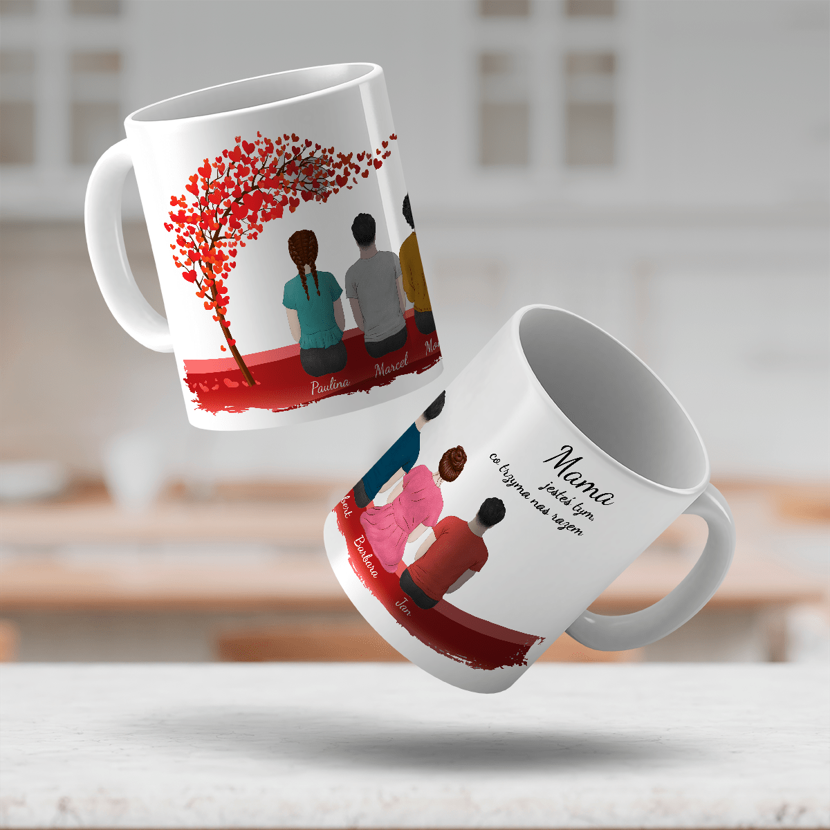 Kochana mama - Kubek z nadrukiem, spersonalizowany prezent dla mamy - idamell.com