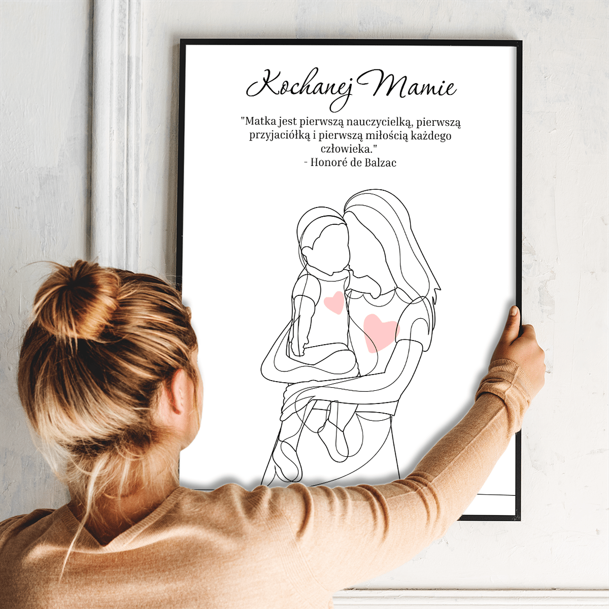 Kochanej mamie grafika + cytat - plakat, spersonalizowany prezent dla mamy - idamell.com