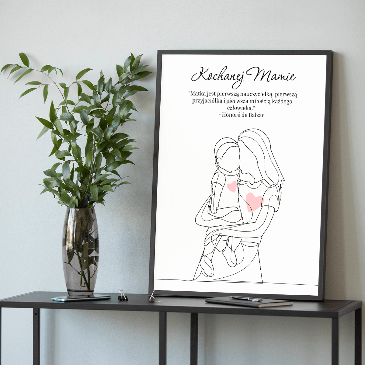 Kochanej mamie grafika + cytat - plakat, spersonalizowany prezent dla mamy - idamell.com
