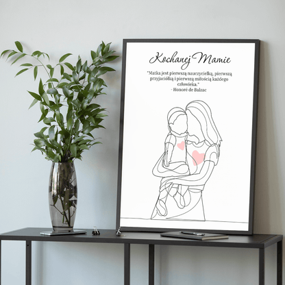 Kochanej mamie grafika + cytat - plakat, spersonalizowany prezent dla mamy - idamell.com