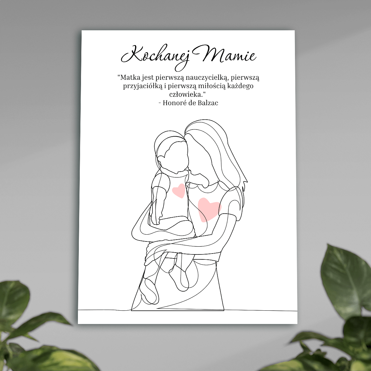 Kochanej mamie grafika + cytat - plakat, spersonalizowany prezent dla mamy - idamell.com