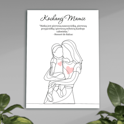 Kochanej mamie grafika + cytat - plakat, spersonalizowany prezent dla mamy - idamell.com