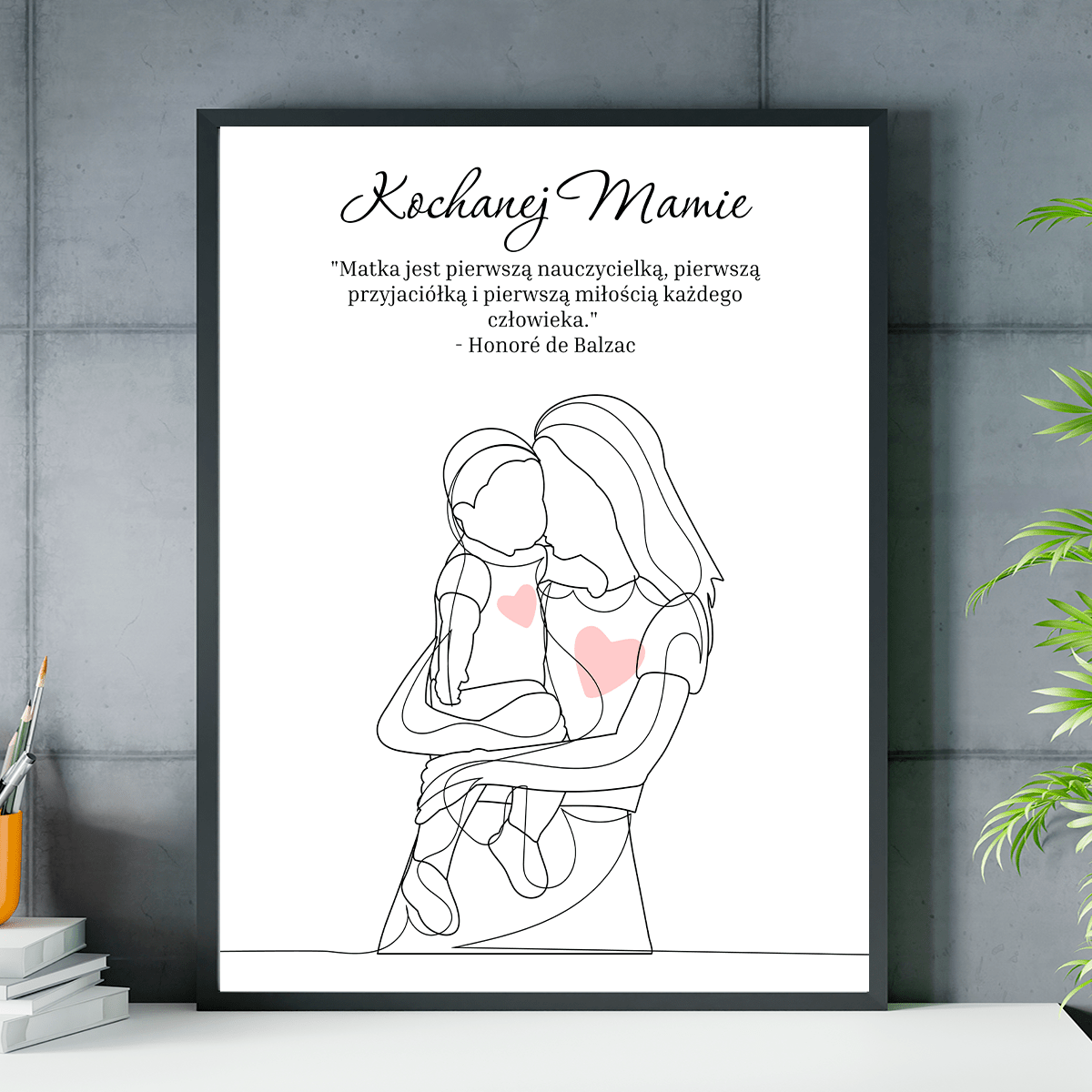 Kochanej mamie grafika + cytat - plakat, spersonalizowany prezent dla mamy - idamell.com