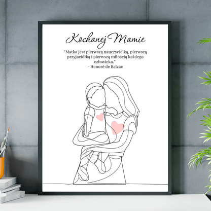 Kochanej mamie grafika + cytat - plakat, spersonalizowany prezent dla mamy - idamell.com