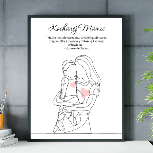 Kochanej mamie grafika + cytat - plakat, spersonalizowany prezent dla mamy - idamell.com