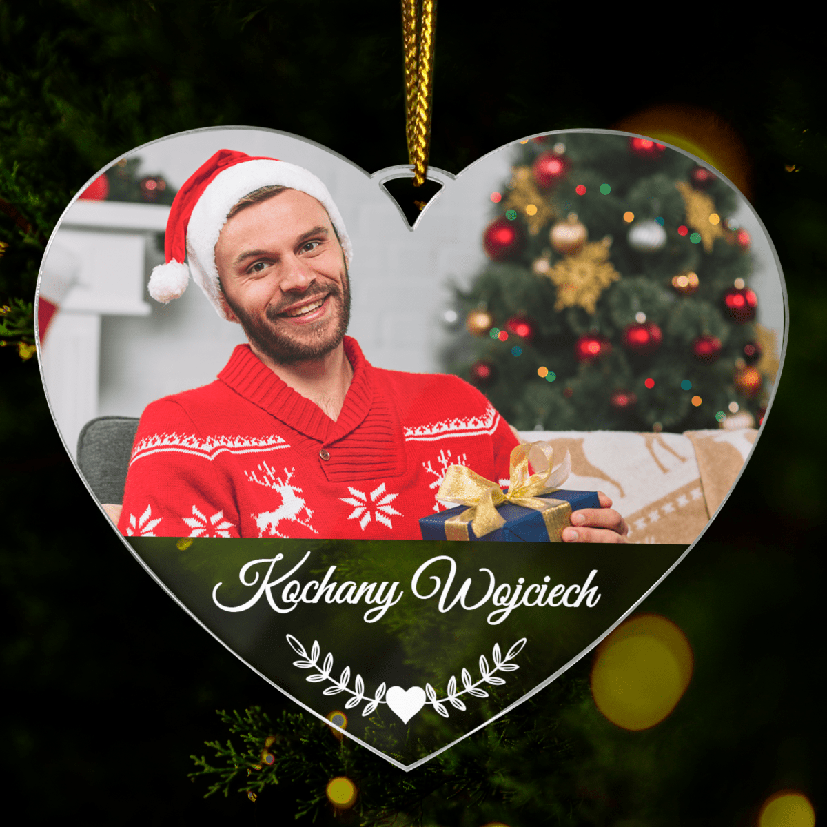 Kochany mąż - bombka choinkowa, spersonalizowany prezent dla męża - idamell.com