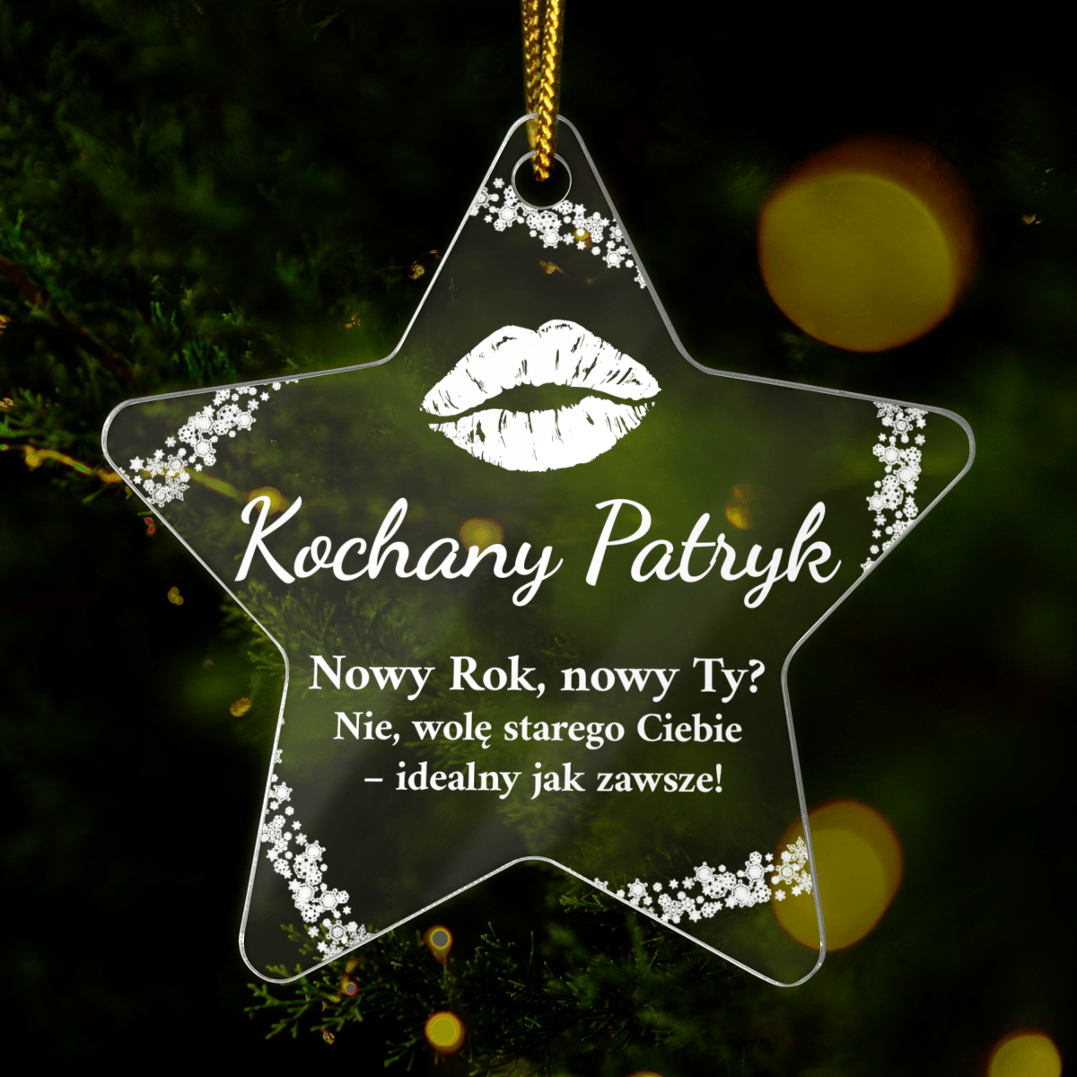 Kochany mąż - bombka choinkowa, spersonalizowany prezent dla męża - idamell.com