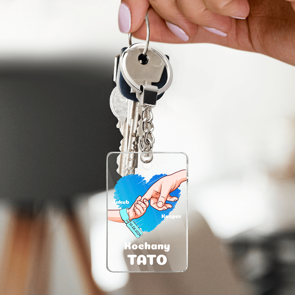 Kochany Tata - brelok do kluczy, spersonalizowany prezent dla taty - idamell.com