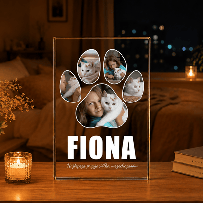 Kocia łapka - Druk na szkle, spersonalizowany prezent - idamell.com