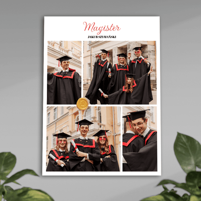 Kolaż magistra - plakat, spersonalizowany prezent dla absolwenta - idamell.com