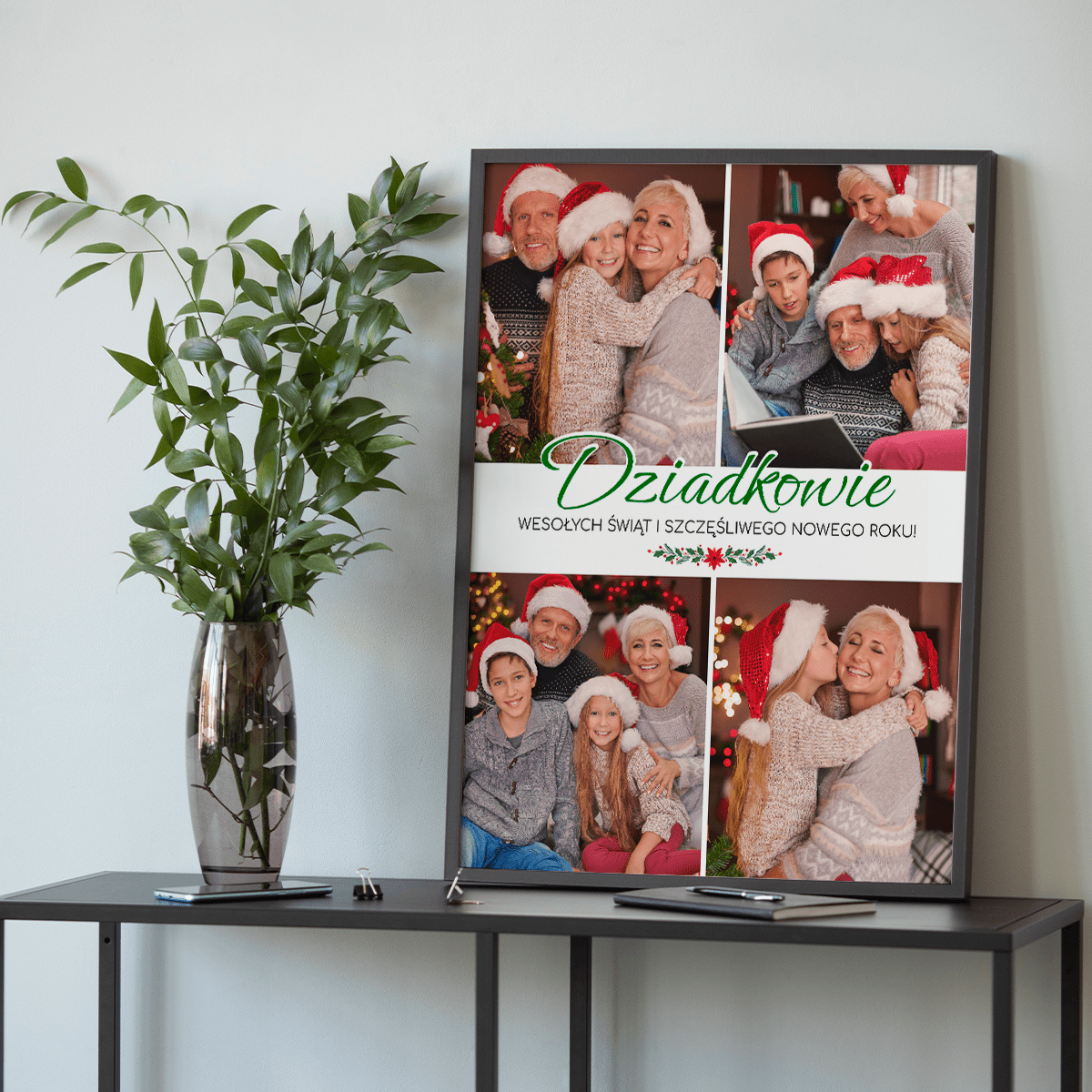 Kolaż świąteczny dziadków - plakat, spersonalizowany prezent dla dziadków - idamell.com