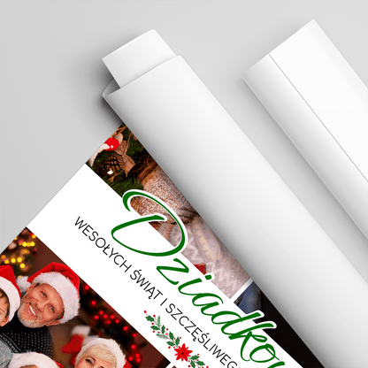 Kolaż świąteczny dziadków - plakat, spersonalizowany prezent dla dziadków - idamell.com