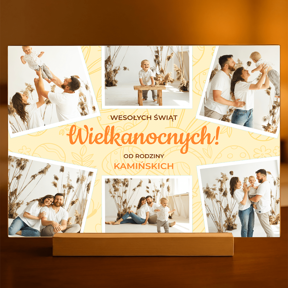 Kolaż wielkanocny 6 zdjęć - Druk na szkle, spersonalizowany prezent dla niej - idamell.com