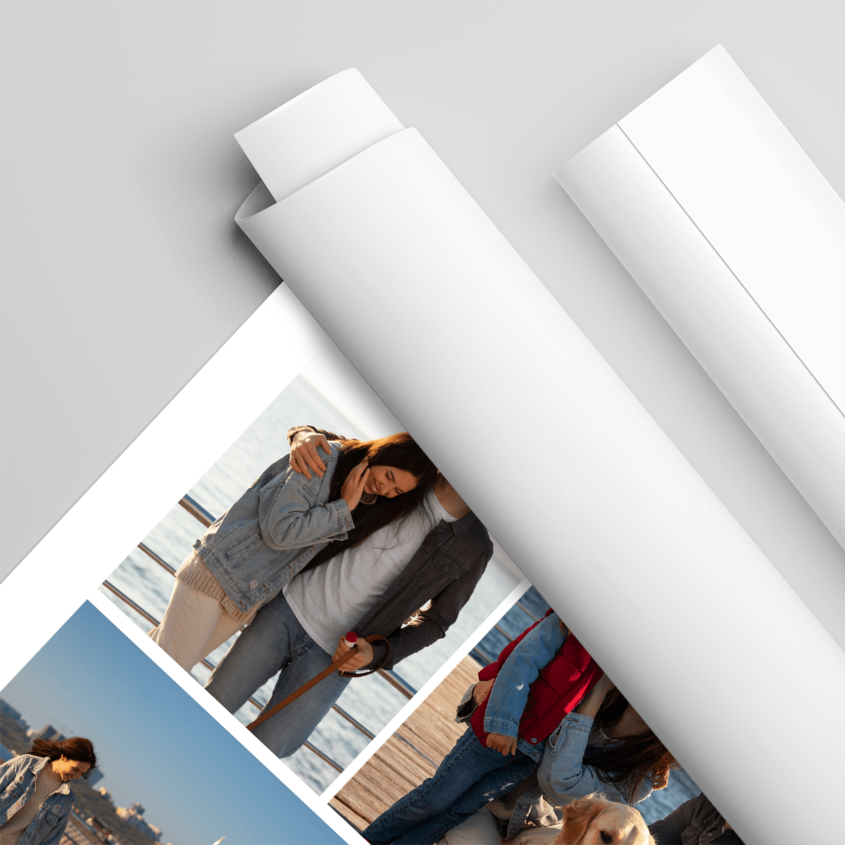Kolaż z 4 zdjęć z tatą - plakat, spersonalizowany prezent dla taty - idamell.com