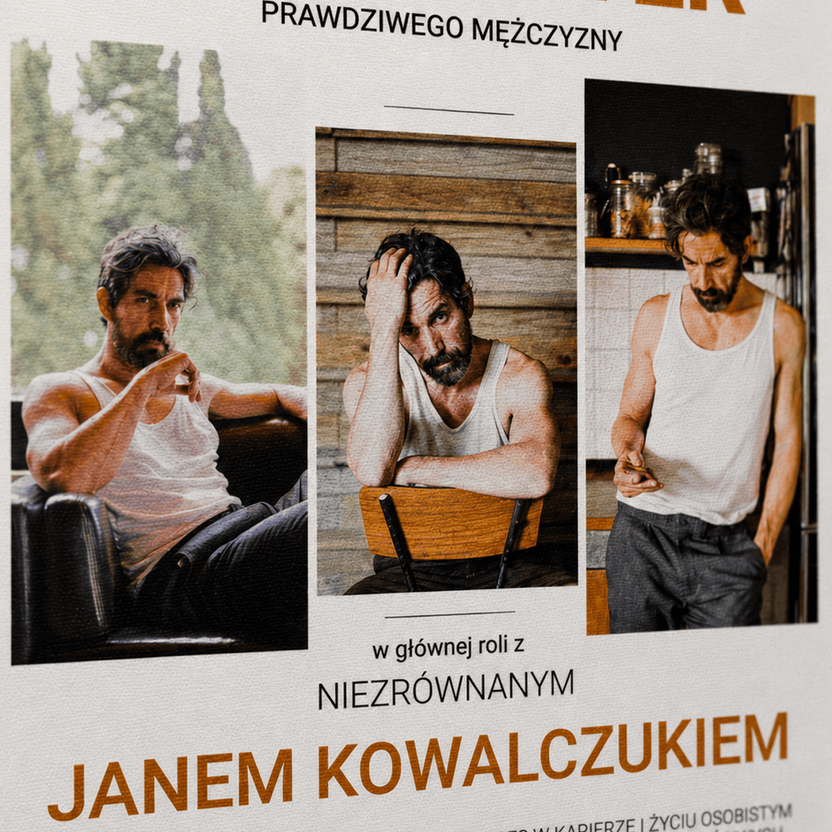 Kolaż ze zdjęć na płótnie cechy charakteru prezent dla mężczyzny - idamell.com