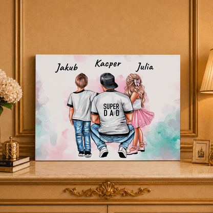 Kolaż ze zdjęć na płótnie Clipart dzieci prezent dla taty - idamell.com