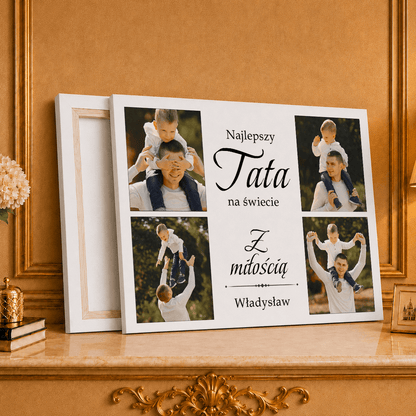 Kolaż ze zdjęć na płótnie cztery kadry najlepszy prezent dla taty - idamell.com