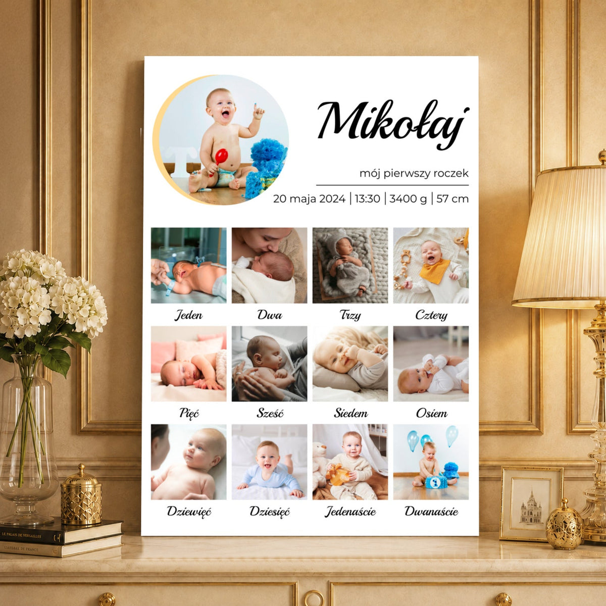 Kolaż ze zdjęć na płótnie Kolaż na roczek — prezent na roczek - idamell.com