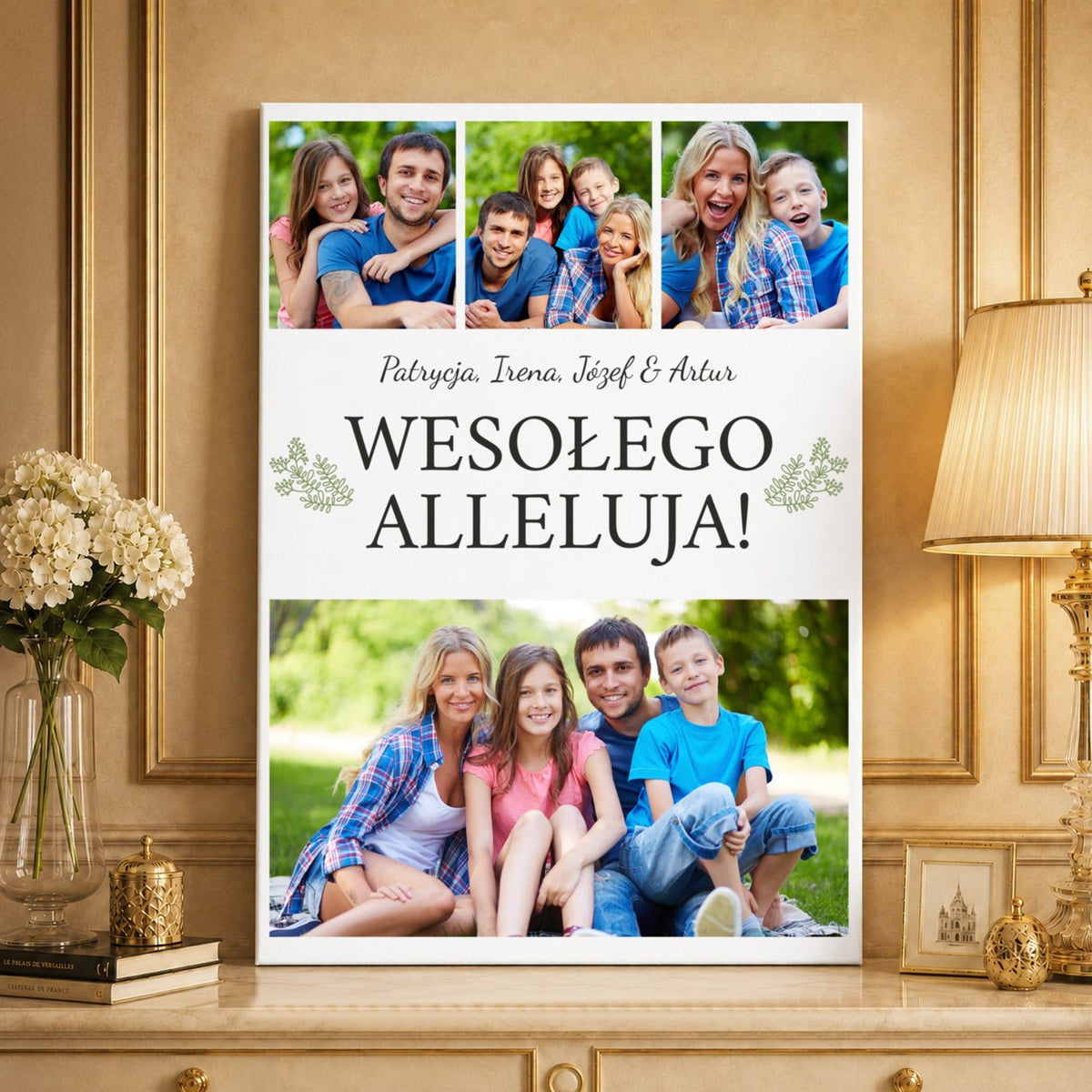 Kolaż ze zdjęć na płótnie Kolaż z życzeniami wesołego — prezent na wielkanoc - idamell.com