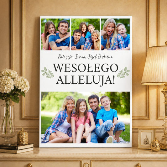 Kolaż ze zdjęć na płótnie Kolaż z życzeniami wesołego — prezent na wielkanoc - idamell.com