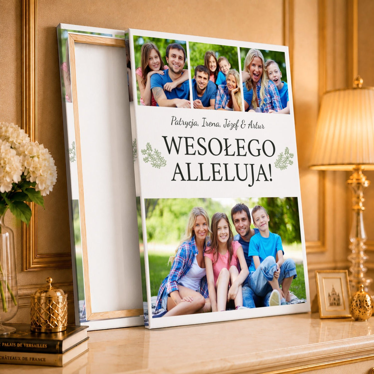 Kolaż ze zdjęć na płótnie Kolaż z życzeniami wesołego — prezent na wielkanoc - idamell.com
