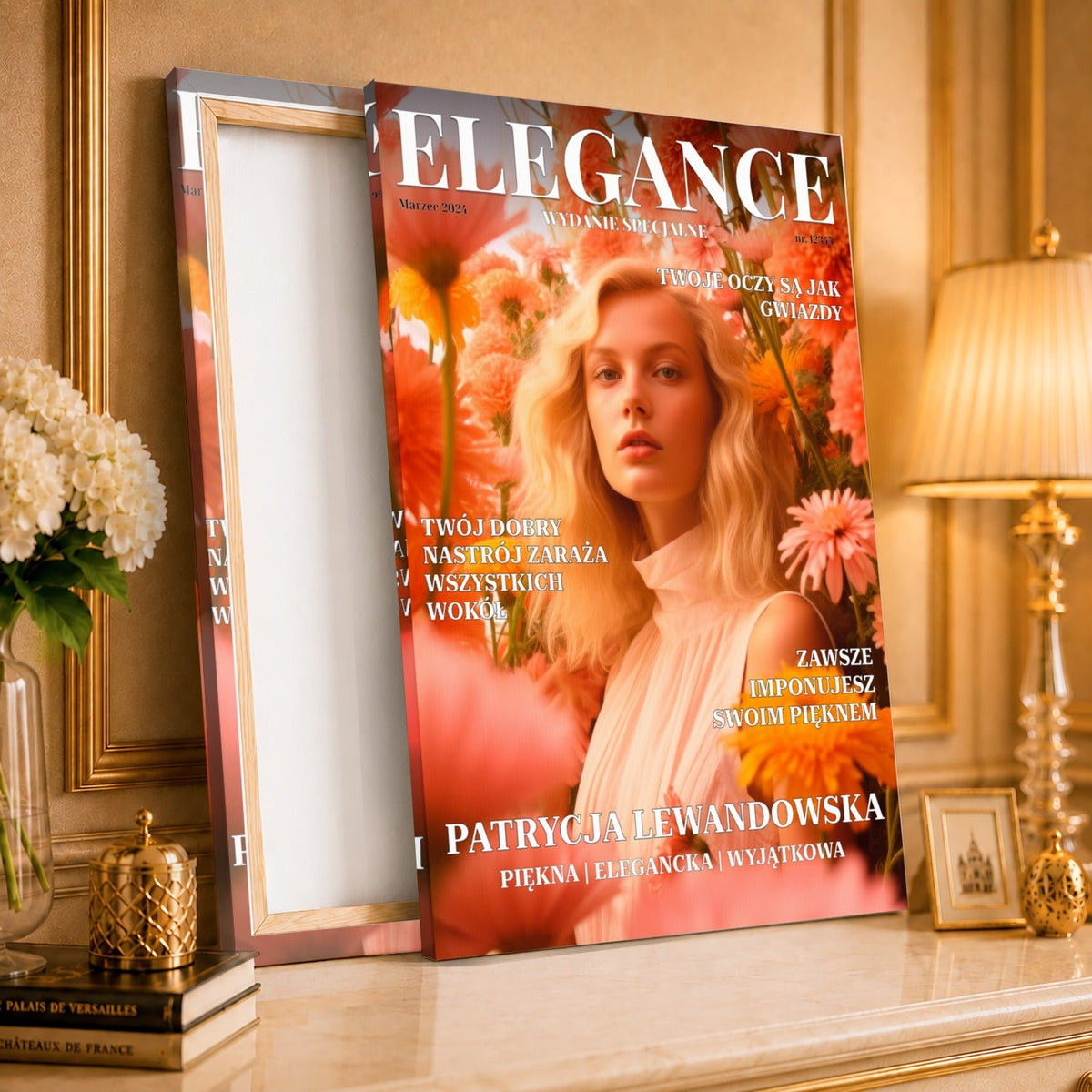 Kolaż ze zdjęć na płótnie Magazyn elegancji — prezent dla kobiety - idamell.com