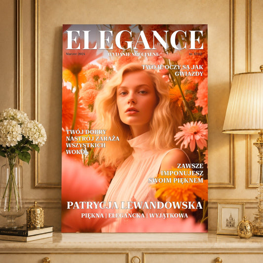 Kolaż ze zdjęć na płótnie Magazyn elegancji — prezent dla kobiety - idamell.com