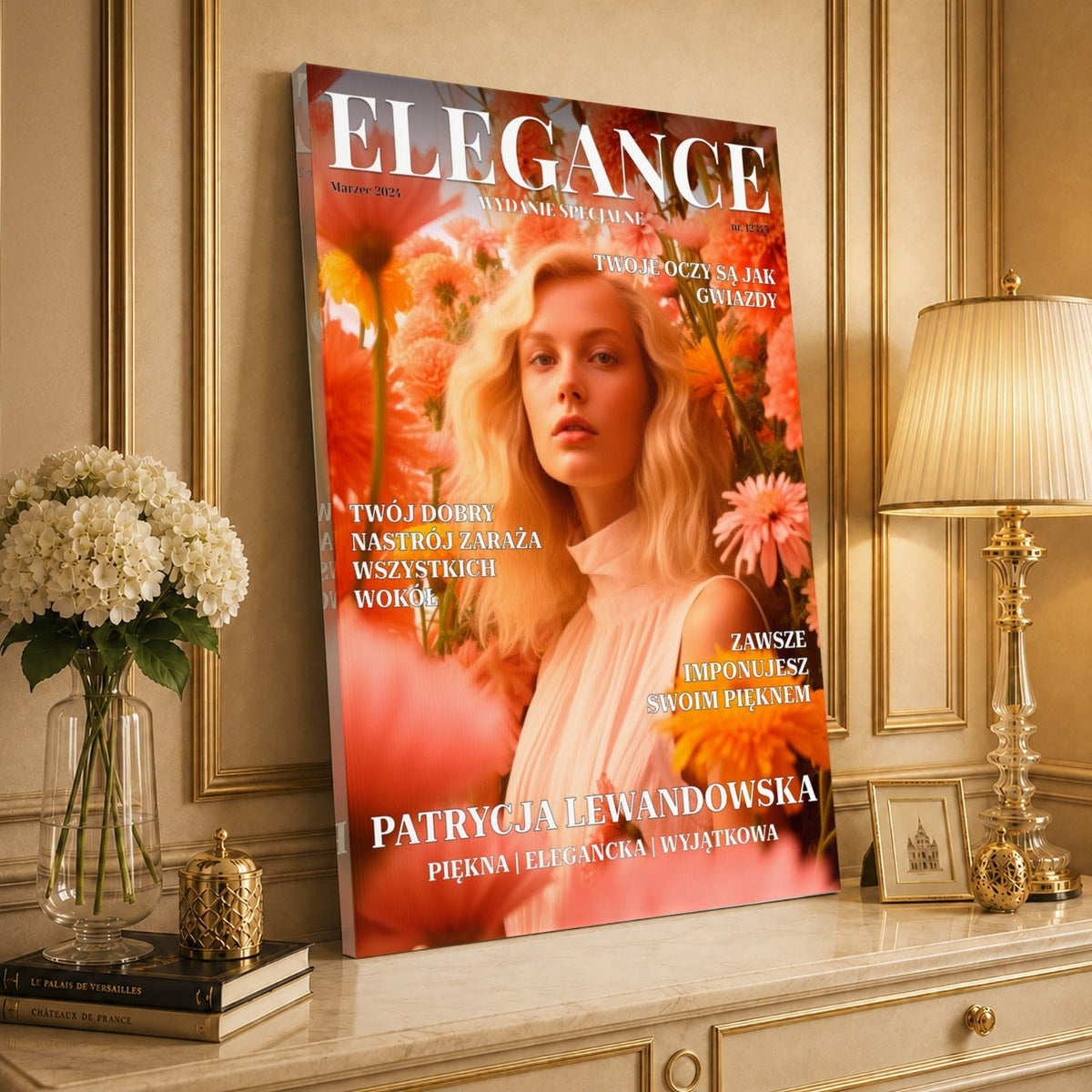 Kolaż ze zdjęć na płótnie Magazyn elegancji — prezent dla kobiety - idamell.com