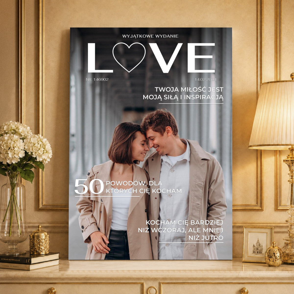 Kolaż ze zdjęć na płótnie Magazyn Love — prezent na rocznicę - idamell.com