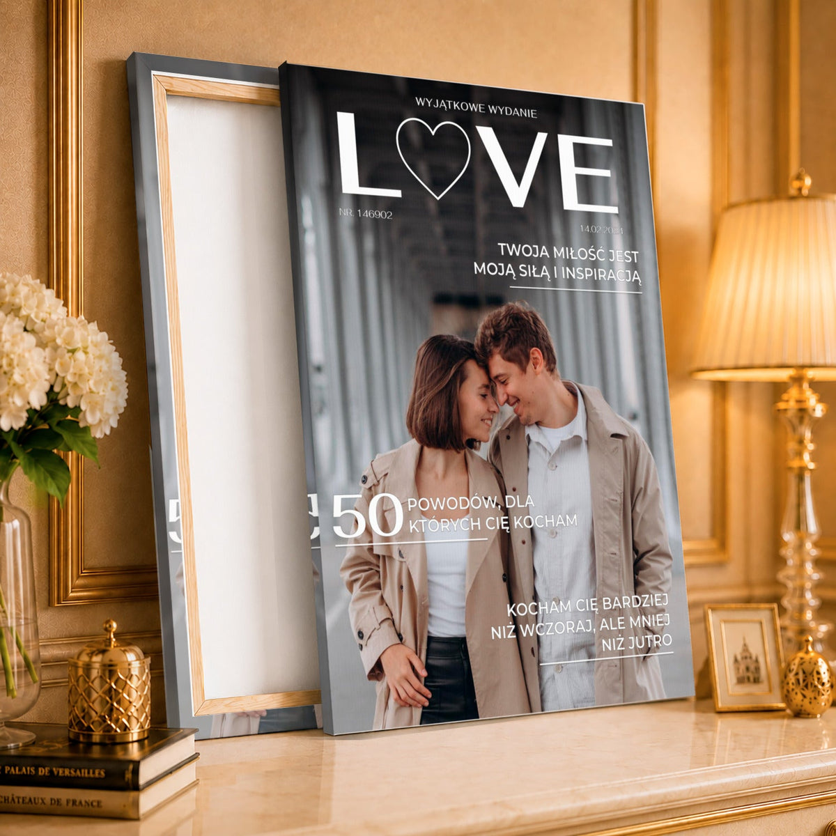Kolaż ze zdjęć na płótnie Magazyn Love — prezent na rocznicę - idamell.com
