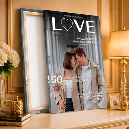 Kolaż ze zdjęć na płótnie Magazyn Love — prezent na rocznicę - idamell.com