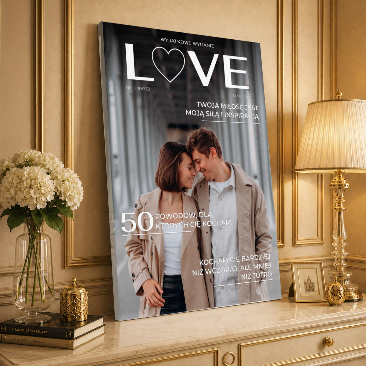 Kolaż ze zdjęć na płótnie Magazyn Love — prezent na rocznicę - idamell.com