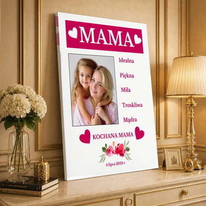 Kolaż ze zdjęć na płótnie Mama idealna piękna i mądra — prezent dla mamy - idamell.com