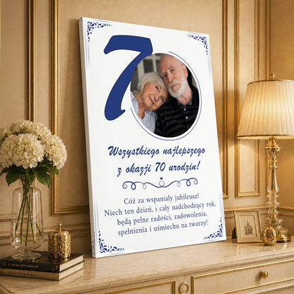 Kolaż ze zdjęć na płótnie Na twoje 70. urodziny — prezent na 70 urodziny - idamell.com