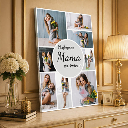Kolaż ze zdjęć na płótnie Najlepsza mama na świecie — prezent dla mamy - idamell.com