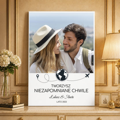 Kolaż ze zdjęć na płótnie Niezapomniane chwile — prezent dla pary - idamell.com