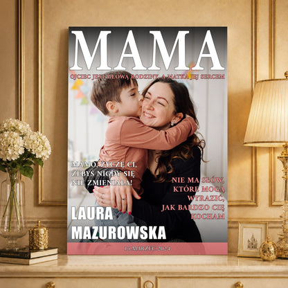 Kolaż ze zdjęć na płótnie Okładka magazynu — prezent dla mamy - idamell.com