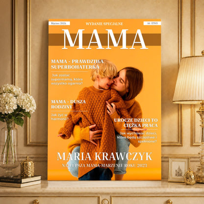 Kolaż ze zdjęć na płótnie Okładka o mamie — prezent dla mamy - idamell.com