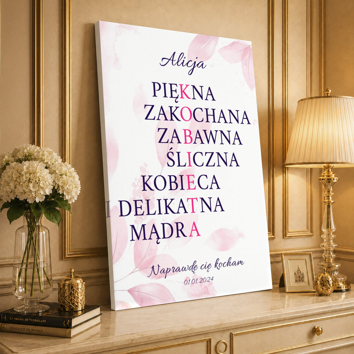 Kolaż ze zdjęć na płótnie Piękna zakochana zabawna i mądra — prezent dla kobiety - idamell.com
