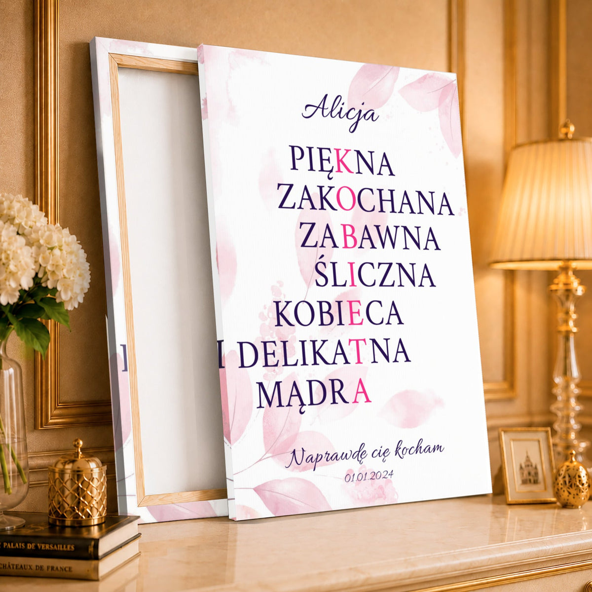 Kolaż ze zdjęć na płótnie Piękna zakochana zabawna i mądra — prezent dla kobiety - idamell.com