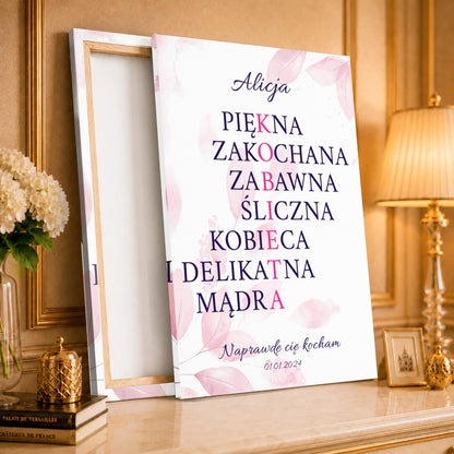 Kolaż ze zdjęć na płótnie Piękna zakochana zabawna i mądra — prezent dla kobiety - idamell.com