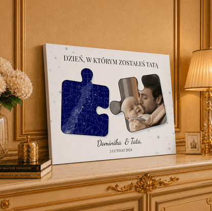 Kolaż ze zdjęć na płótnie Puzzle zostałeś prezent dla taty - idamell.com
