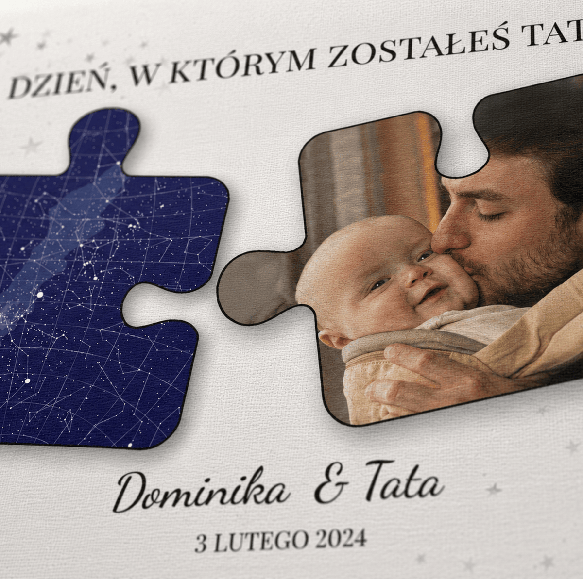 Kolaż ze zdjęć na płótnie Puzzle zostałeś prezent dla taty - idamell.com